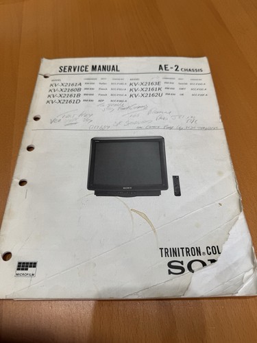 Sony trinitron x216 service - kv-x216,