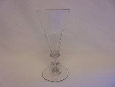 ANTIQUE GEORGIAN VICTORIAN DOUBLE KNOP PORT SMALL WINE CUT GLASS POLISHED PONTIL