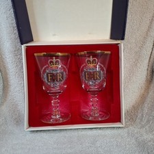 Ravenhead The Jubilee Goblet 2 x 8oz Goblet With Gold Rim In Original Box