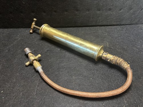 Vintage brass grease gun - vintage,