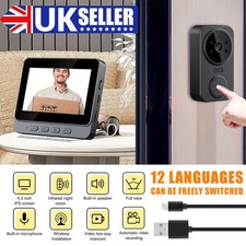 New 4.3" Monitor Wireless Doorbell Camera Night Vision Door Ring Intercom Video