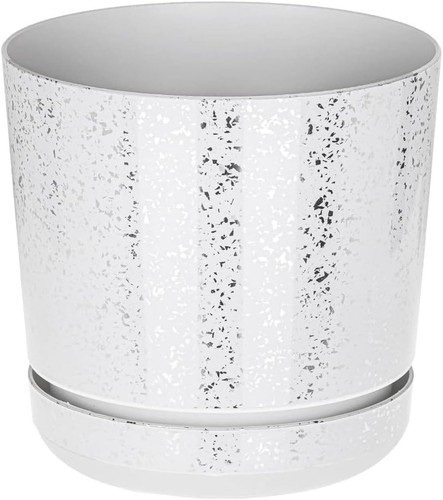 White plant pots with silver - plant,