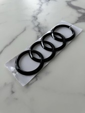 Audi Gloss Black Badge Rings Rear Boot 202mm A1 A3 A4 A5 A6 Sline Self Adhesive