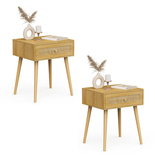 Bedside tables set rattan - set, 2