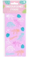 Dinosaur Bones Stickers, Pink