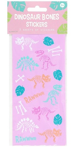 Dinosaur bones stickers pink - dinosaur, stickers,