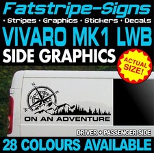 to fit VAUXHALL VIVARO LWB COMPASS MOUNTAINS GRAPHICS STICKERS CAMPERVAN DAY VAN