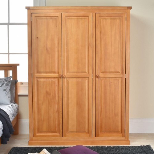Solid pine triple wardrobe - solid,