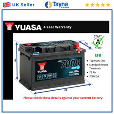 EFB Car Battery fits CITROEN