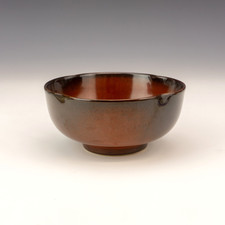 Vintage Japanese Studio Pottery - Graduated Bronze Glazed Bowl