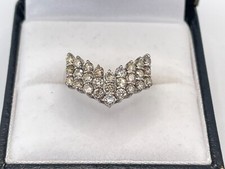 18ct White Gold 1ct Diamond Wishbone Ring. Goldmine Jewellers.