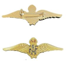 MOD Approved RAF Royal Air Force Bright Gold Sweetheart Wings Brooch Badge 