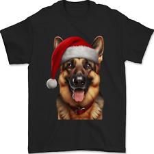 Christmas German Shepherd Xmas Dog Alsatian Mens T-Shirt 100% Cotton