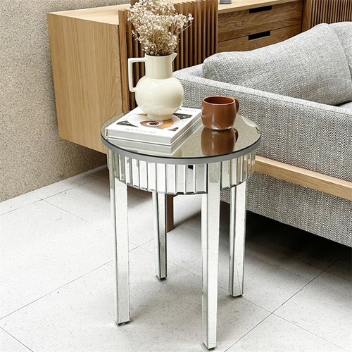 Luxury mirrored round - mirrored, end