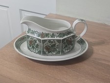Ridgway Ironstone Staffordshire "Canterbury" Gravy Boat & Matching Saucer