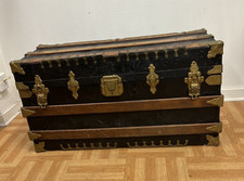 Vintage WOOD STEAMER TRUNK