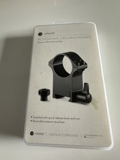 Hawke Pro Steel Ring Mounts~ 30mm, Extra High, with Lever (fitted) and Nut Mount