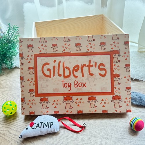 Personalised wooden cat toy - personalised,