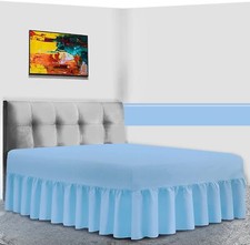 New Plain Dyed Fitted Valance Sheet -Poly-Cotton - Double & King Sizes - Bedding