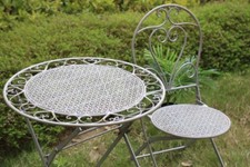 Antique Style Grey Bistro Set -Foldable -No Assembly Required -2 Chairs