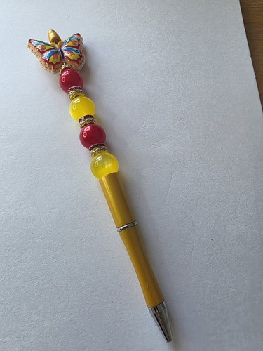Large butterfly bead pen red - large,