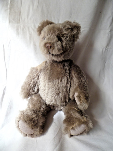 Handmade grey mohair teddy - handmade,