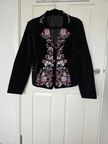 Women black velvet floral - black,