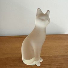 Vintage Frosted Glass Cat