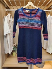 MONSOON MEDIUM NAVY DRESS JUMPER WOOL ANGORA FAIRISLE CASUAL LONG SLEEVE WOMENS