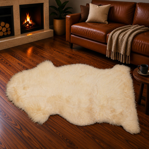 Genuine ivory sheepskin rug - genuine,