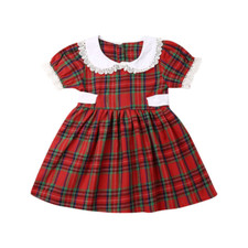 Newborn Baby Girl Plaid Check Tartan Outfits Tutu Dress Skirt Party Xmas Clothes