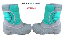 Kids Snow Boots Teal Grey by