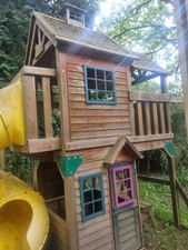 Large Garden Playcentre Wooden Children Playhouse Kids Outdoor Tree House