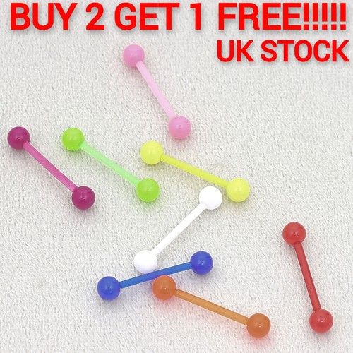 Neon bioflex tongue bar - neon,