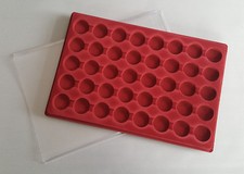 Coin Tray In Wooden Box 40x Capsules Slot One Pound 50p £1 £2 Collection