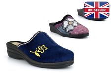 Womens Wedge Mule Slippers Ladies Mule Slippers Medium Wedge Heels Mules Size