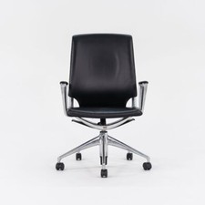 2004 Vitra Meda Desk Chair by Alberto Meda in Black Leather with Fabric Back