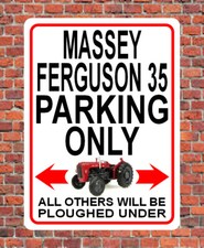 MASSEY FERGUSON 35 PARKING ONLY ~ SIGN NOTICE ~ classic MF35 FE35 tractor plaque