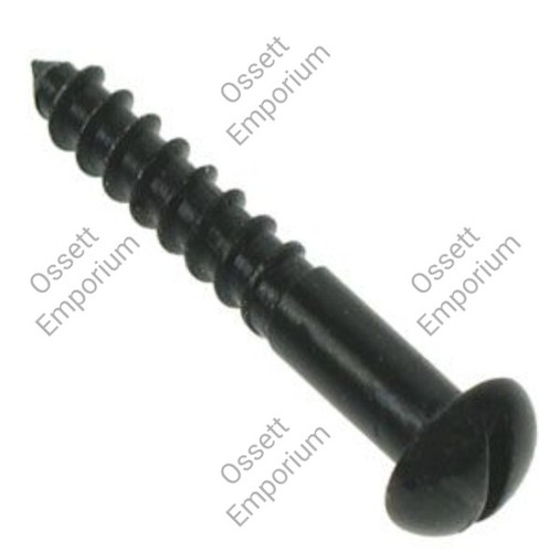 Black japanned slotted - slotted, round