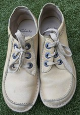 Clarks Funny Dream Pale Yellow Mustard Leather Shoes UK 6 D Lace Up