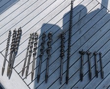 Old Early Twist Auger Bit Drill Set Ridgeway Sheffield Solid Center Turnscrew 