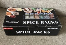 Hoaentsa Spice Racks Organiser 3 Tier Metal Wall Mounted Set Black Box Kitchen