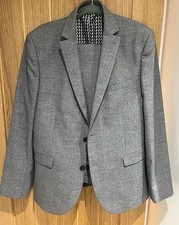Next Slim Fit Grey Check Suit