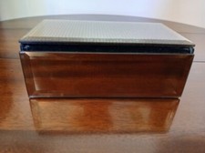 Marks and Spencer small smokey glass jewellery box 5.5" x 3" x 2"