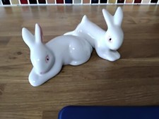 white rabbit ornaments each 4ins long