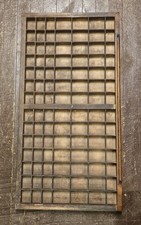 Antique Wooden Printer Drawer Letterpress Type Tray 16.5x32.5” 