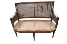 NEWLY French Polished Regency French Antique Walnut Bergere settee sofa-FreeDlvy