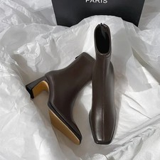 Vintage Square Toe Ankle Boots