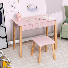 Girls Dressing Tables with Mirror and Drawer for Toddlers