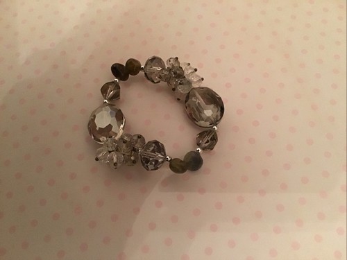 Clear beaded chunky - clear,
